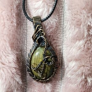 Elegant Wire Wrapped Pendant Necklace